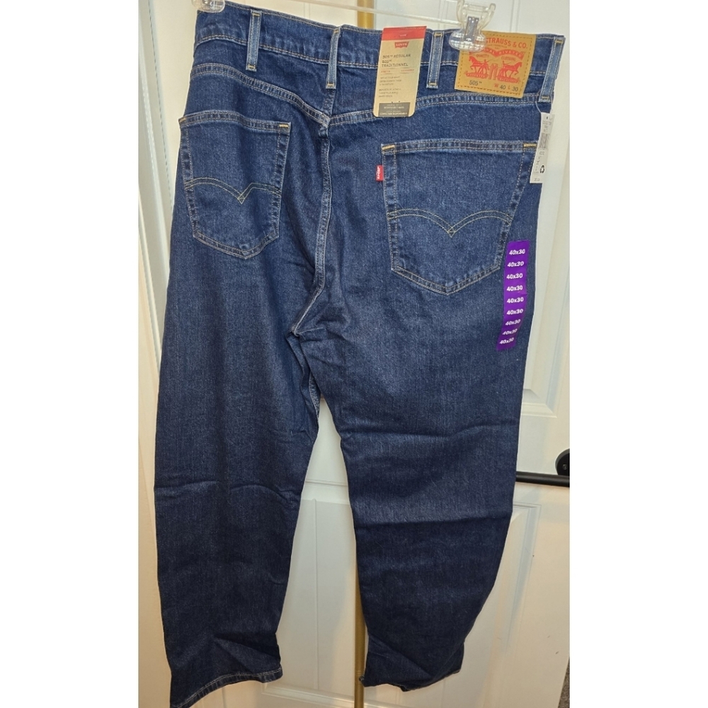 Mens Levis Levi's 505 Traditional Straight Leg 40x30 40 30 New With Tags - Picture 3 of 4